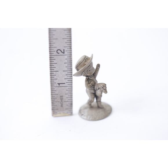 Hallmark, 1983, Joan Walsh Anglund, Cowboy, Hobby Horse, Pewter, Statue, Miniatu - Picture 3 of 4